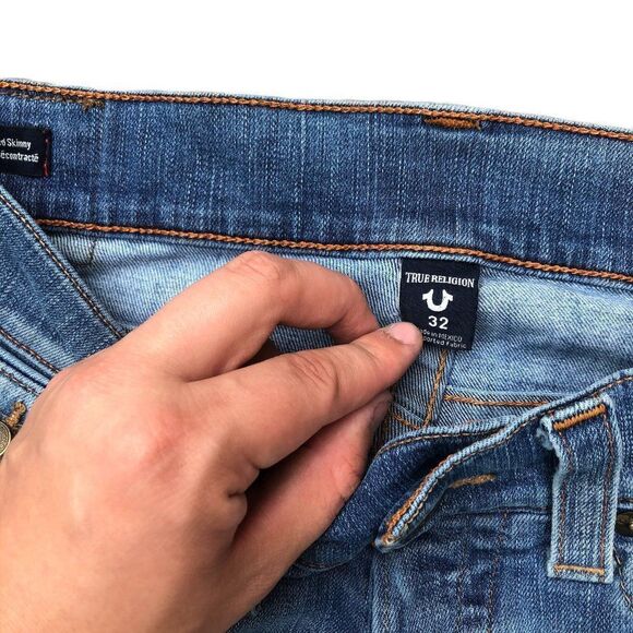 True Religion Jeans Size 32 ROCCO Relaxed Skinny Blue - Picture 12 of 13